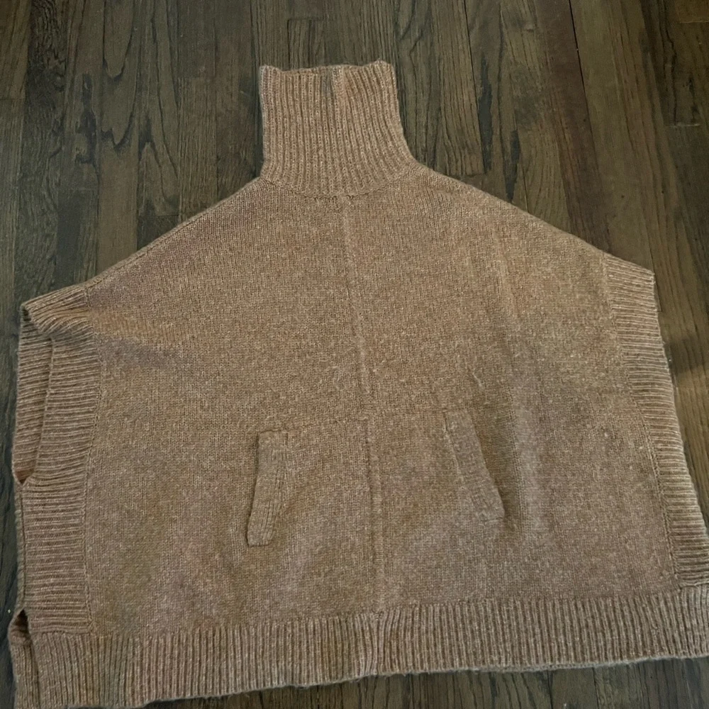 Worn Once J. Crew XS/S Relaxed Turtleneck poncho in camel color
